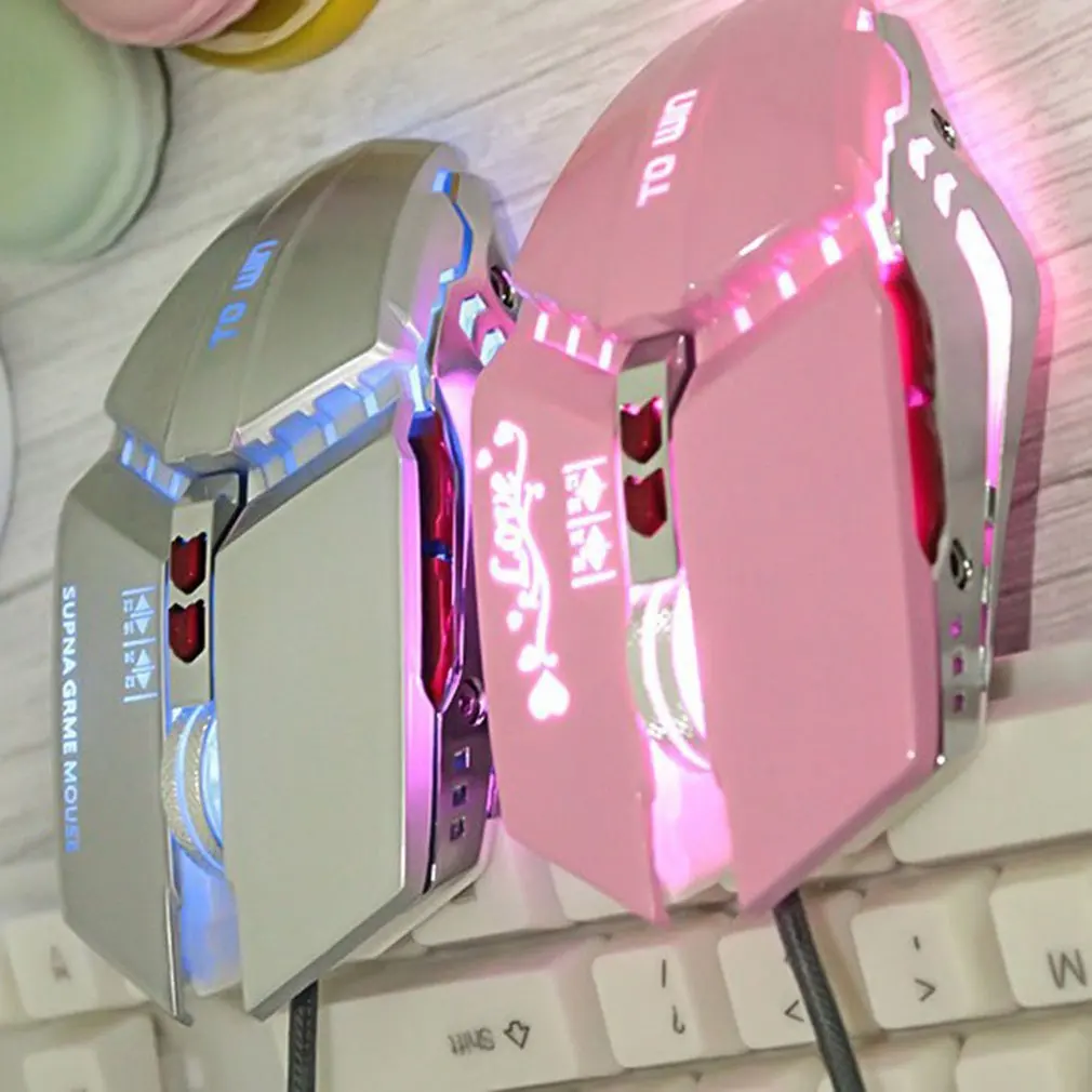 Механическая металлическая мышь для макросъемки, Usb светильник, игровая мышь Rgb, аксессуары для компьютера
