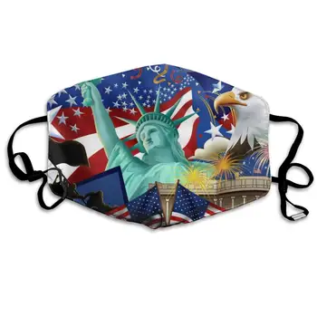 

NiYoung Ideal Gift - Women Men Boys Girls Dustproof Statue of Liberty Bald Eagle USA Patriotic American Flag Stars Stripes Half