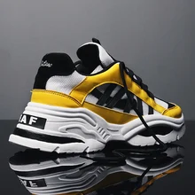 Стильные дизайнерские кроссовки Для мужчин желтый беговые кроссовки светильник прогулочная Обувь с дышащей сеткой кроссовки для Для мужчин Спортивная обувь