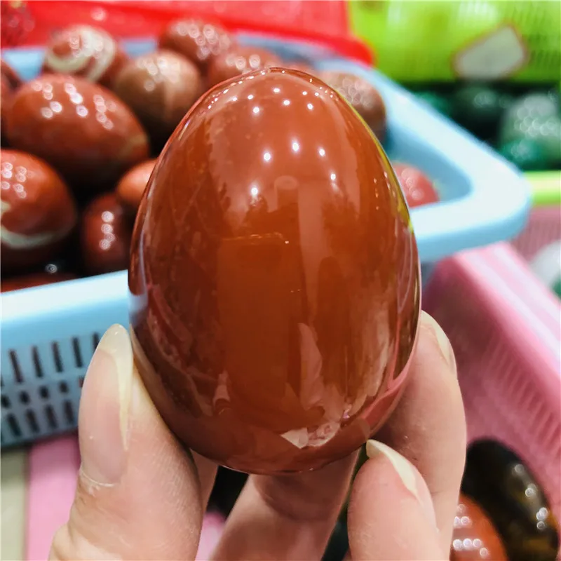 

Камень в форме яйца из красной яшмы, исцеляющий натуральный Кристальный массаж минеральный драгоценный камень, коллекция духовных украшений