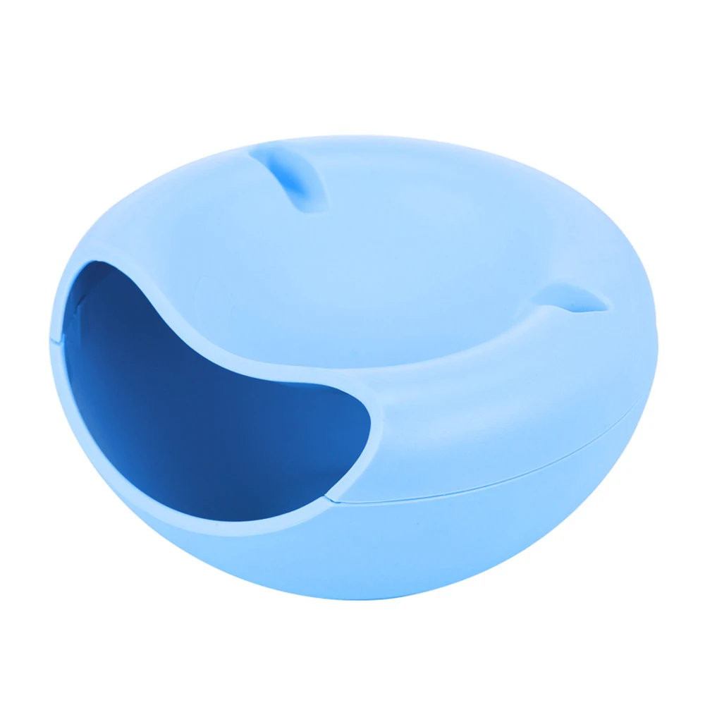 01-blue Мульти-стиль ленивый Снэк Чаша Пластиковая двойная гостиная Дыня тарелка Конфета коробка тарелка для фруктов для «ленивых» мобильный телефон чаша с кронштейном - Цвет: 01-blue