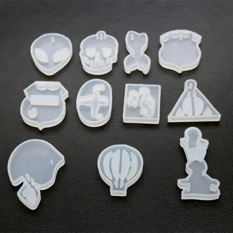 

2019 New High Mirror DIY Crystal Epoxy Silicone Mold Handmade Pendant Keychain Making Hot Air Balloon Triangle Shape Molds