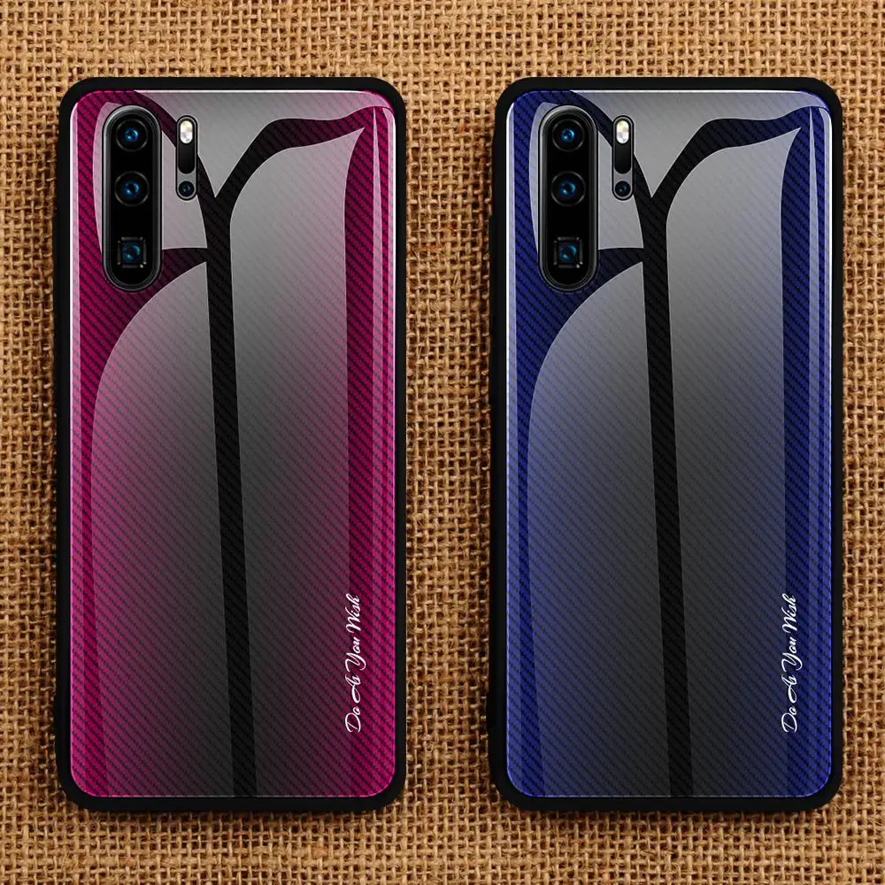 

Color Tempered Glass Coque Case For Huawei P20 P30 Pro Mate 20 30 Lite P Smart Z Phone Back Capa Honor 10 Lite 9X 20 Pro 8X Case