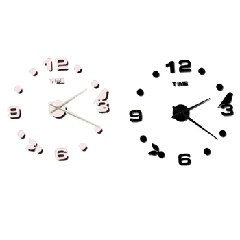 

Modern Quartz Clocks DIY 3D Big Wall Clock Wall Sticker Clock for Living Room Decor