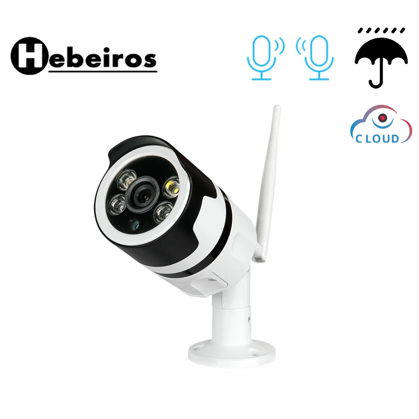 

Hebeiros IP67 Waterproof HD 4MP 1080P P2P Onvif Outdoor WiFi IP Camera Color Night Vision Auido AP Hotspot CCTV Security Camera