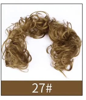 Женские DIY эластичные резинки для волос кусок булочки для волос Синтетические поддельные булочки для волос Кудрявые пучки шиньонов высокотемпературное волокно - Цвет: 27