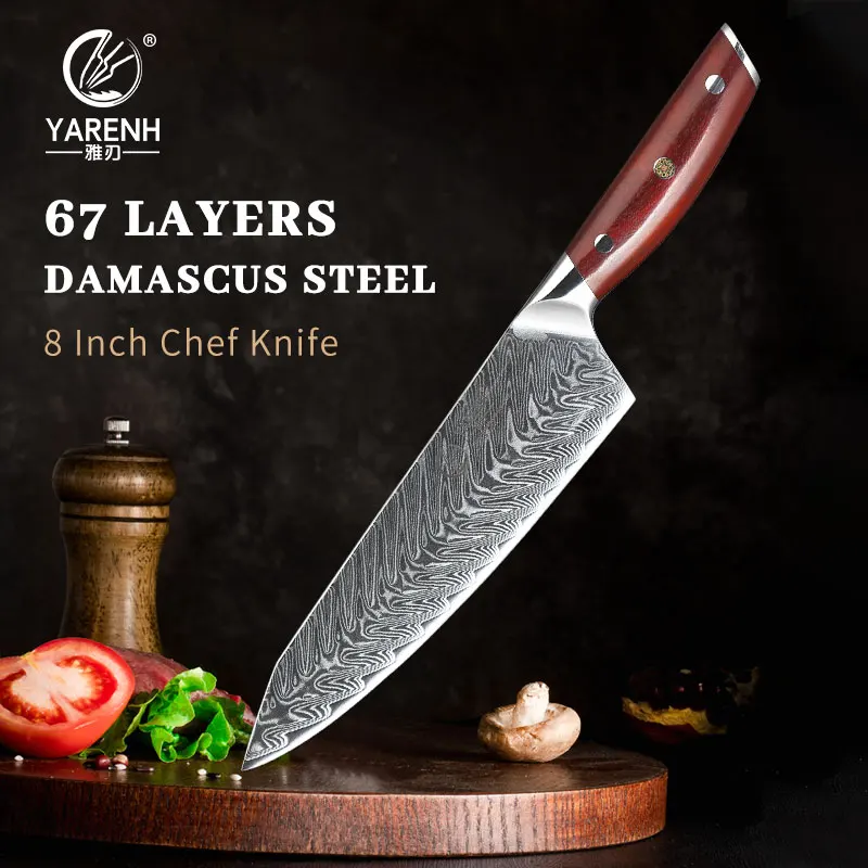 Yarenh Chef Knife Professional Japanese Damascus Stainless Steel Gyuto  Knife best Kitchen Knives