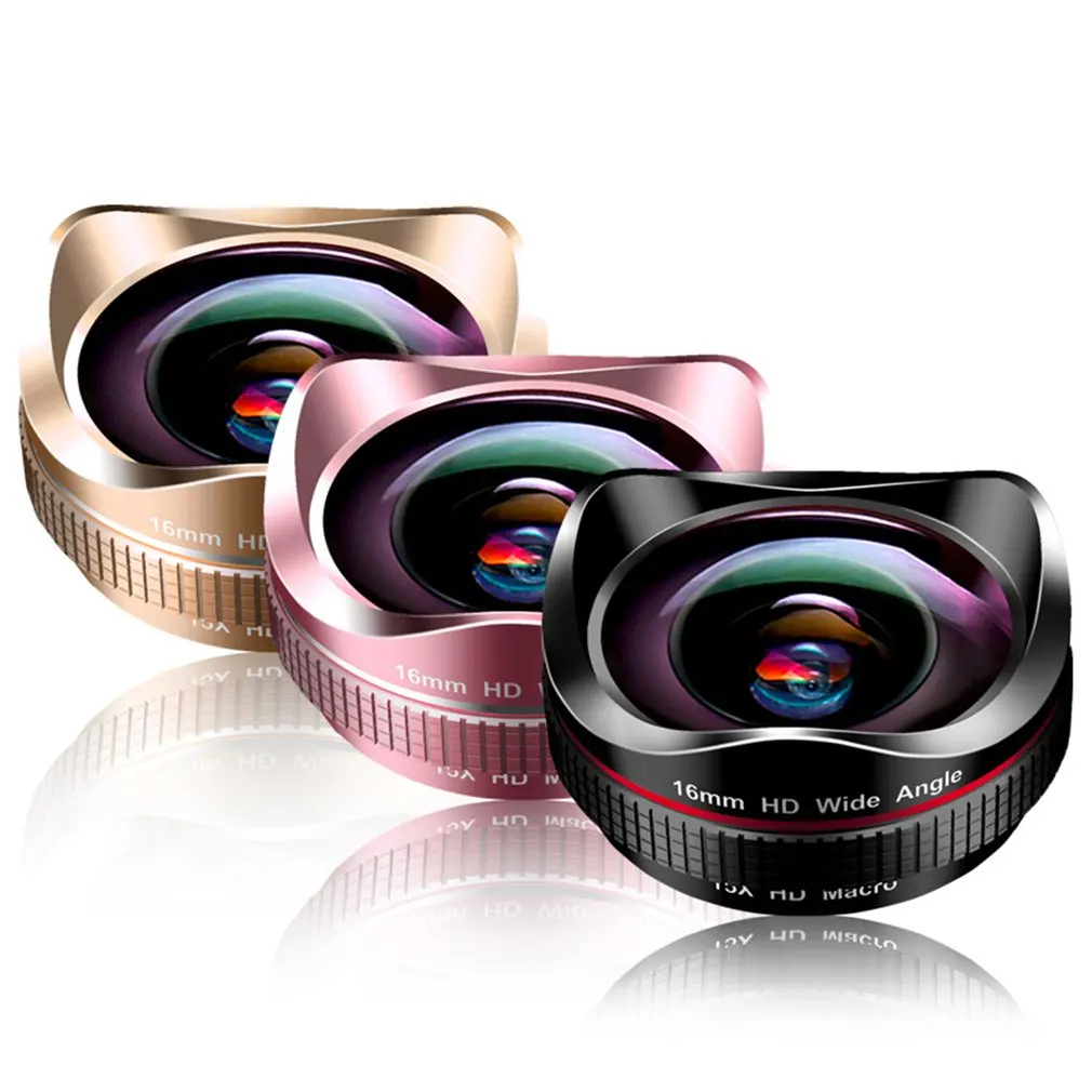 

L-620 Mobile Phone Lens 16Mm Distortion-Free Wide-Angle Macro 2-In-1 Hd External Universal