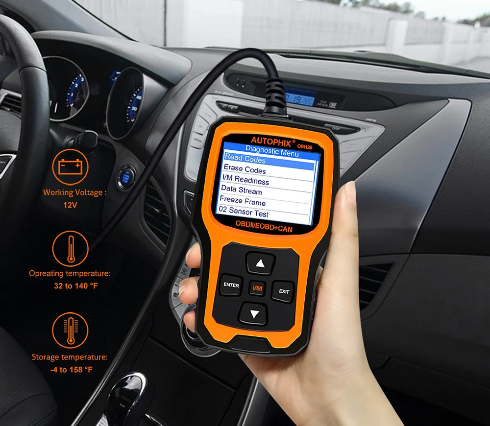 Autophix OM126 OBD2 читатель кода ECU данных в режиме реального времени OBD 2 Авто