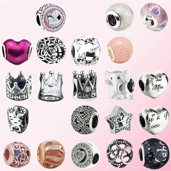 

2019 100% 925 Sterling Silver Exquisite Animal Charm Beaded Ladies Charm Fashion DIY Jewelry Free Shipping