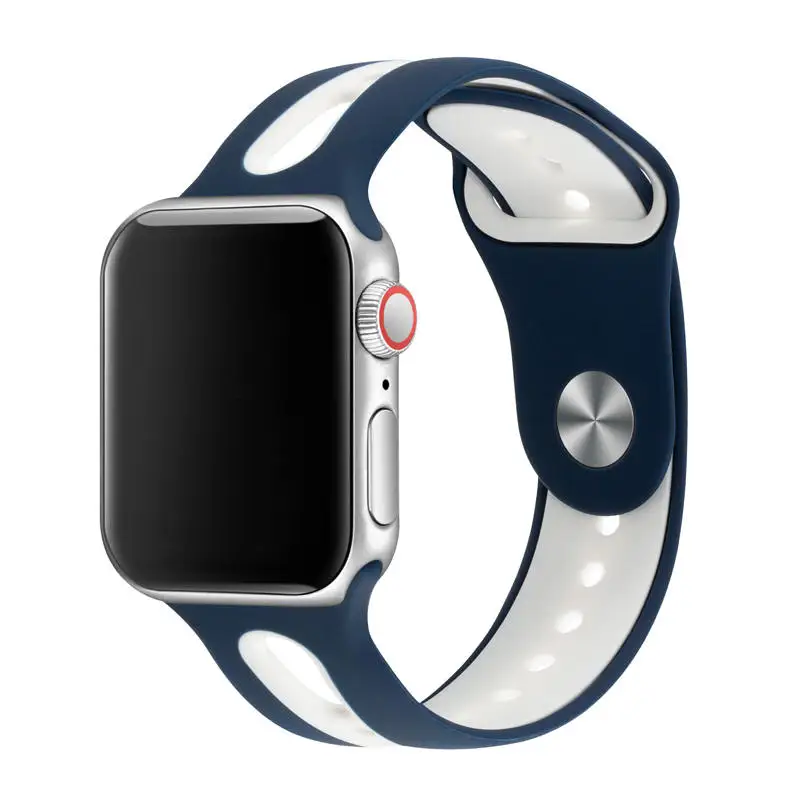 Силиконовый дышащий плечевой ремень для apple watch, ремешок 42/38 мм 44/40 мм Series 5/4/3/2/1 для apple watch спортивные повязки браслет для наручных часов iwatch