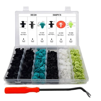 

360Pcs Car Body Retainers Car Door Card Panel Trim Clips Bumper Fastener Retainer Push Rivet Kit Auto Accessories