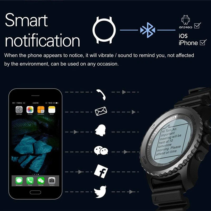 S968 Смарт часы, мужские Bluetooth часы Смарт часы Поддержка gps, давление воздуха, звонки, пульс, спортивные часы | Смарт наручные часы S