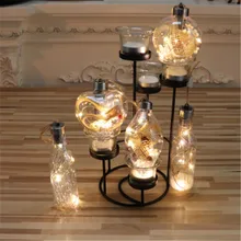 Сказочный светильник со стеклянной баночкой в форме сердца для рождественской елки, подвесной Рождественский Свадебный Сказочный светильник, украшение
