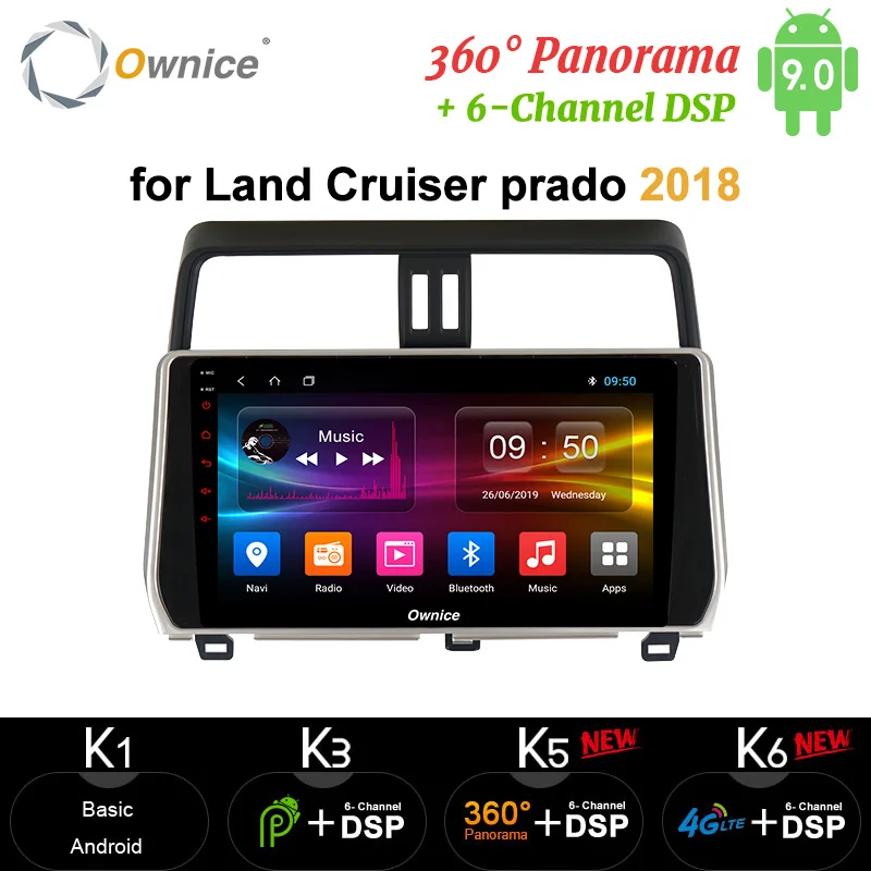 Автомобильный радиоплеер Ownice GPS Navi Android 9 0 8 ядер 4G LTE 360 панорама DSP SPDIF радио 10 1