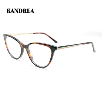 

KANDREA 2020 Fashion New Cat Eye Women Optical Frames Glasses Acetate Big Frame Eyeglasses Solid Color Lady Computer Eyewear