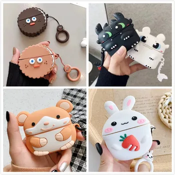 

3D Earphone Case For Airpods Pro Case Silicone Stitch Cat Cartoon Headphone/Earpods Cover For Apple Air pods Pro 3 Case Keychain