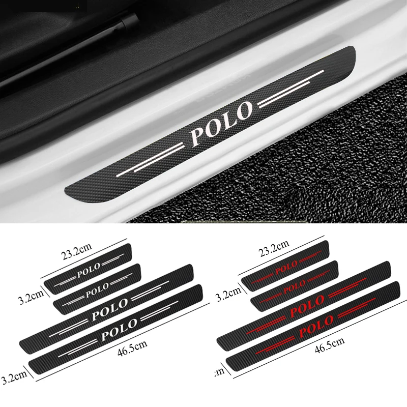 4 шт. наклейки из углеродного волокна для VW Volkswagen Polo 9n Sedan 6r 5 6 7 MK4 MK5 MK6 MK7 3 GTI 2021 2020 2019