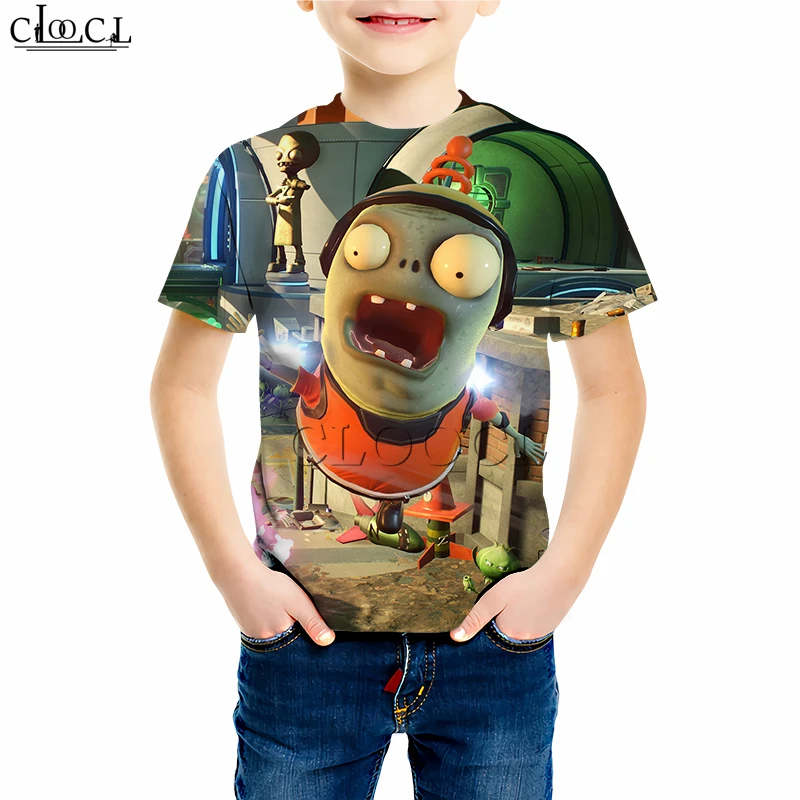  Plants Vs Zombies Printed T Shirts Boy Girl Kids Games Sweatshirt 3D Print Zombie Hoodies Baby Casu