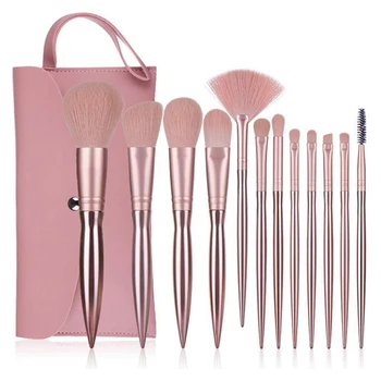 

12Pcs Rose Gold Makeup Brushes Small Bean Paste Electroplated Makeup Brush Plastic Handle Beauty Makeup Tool Kit