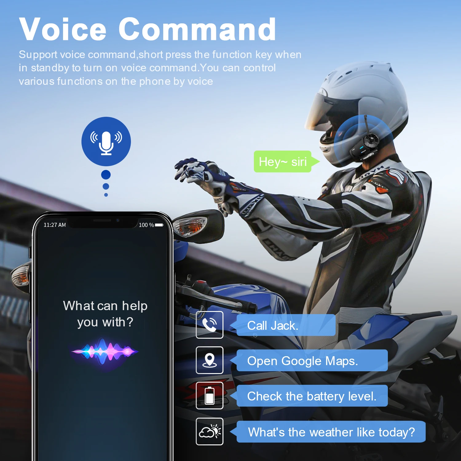 Fodsports FX8   8 ̴ 1000m ׷ BT      Moto Intercomunicador FM