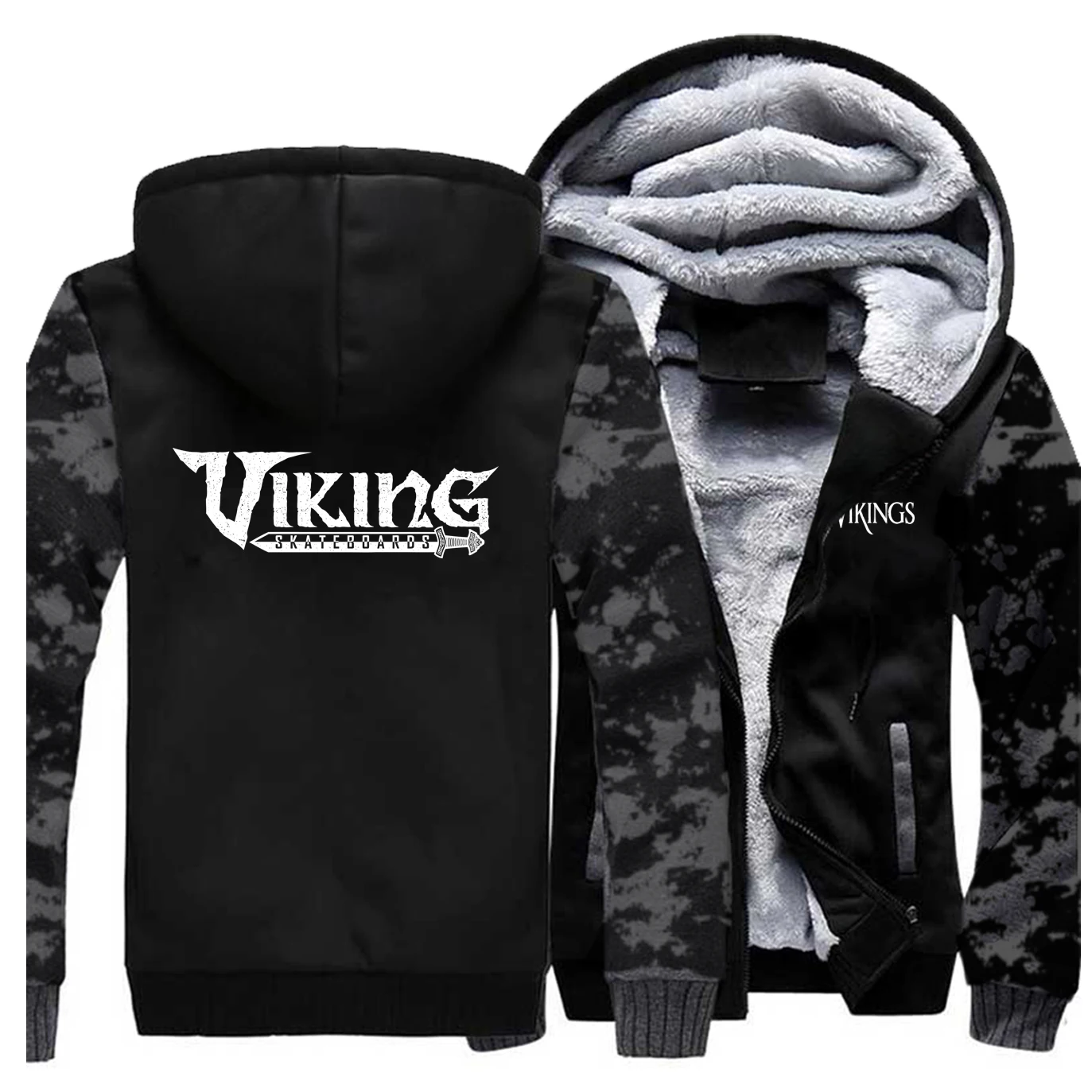 Зимняя плотная мужская куртка с рисунком викингов, Мужская одежда, повседневная мотоциклетная уличная одежда, толстовки для мужчин, новые брендовые Утепленные Пальто