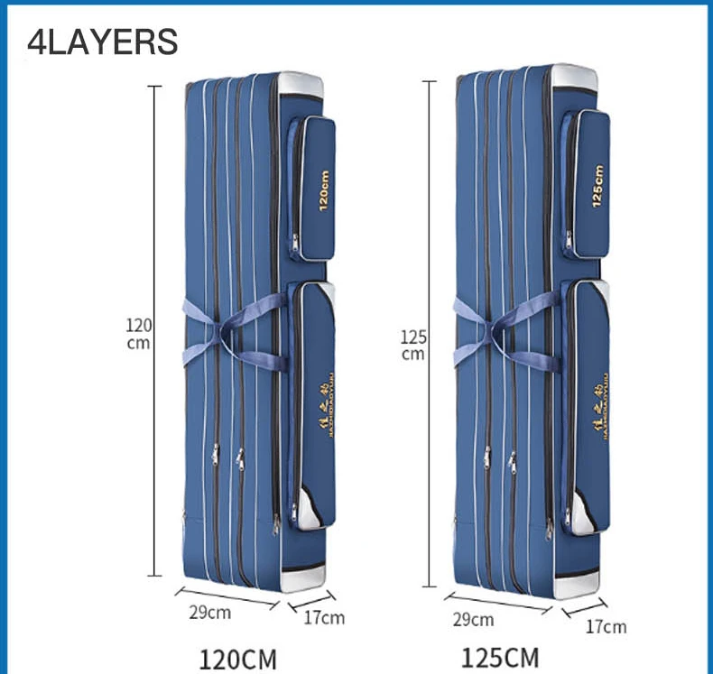 120 см 2/3/4 Слои катушка спиннинга перевозчик сумка для рыбалки рюкзак оснастка для удочки сумка для хранения Водонепроницаемый XA149G