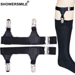 SHOWERSMILE Men Accessories Black Sock Suspenders Mens Stocking Suspenders Adjustable Braces For Men Solid Garters For Stockings