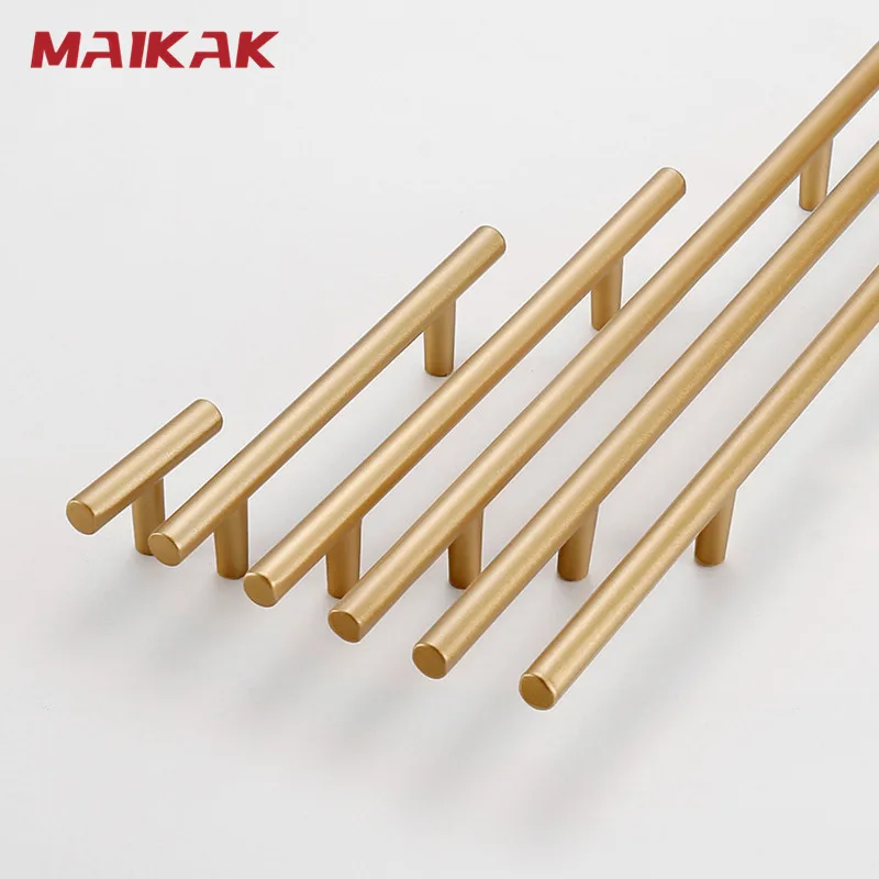 European Style Matte Gold Cabinet Handles Solid Aluminum Alloy Kitchen Cupboard Pulls Drawer Knobs Furniture Handle Hardware