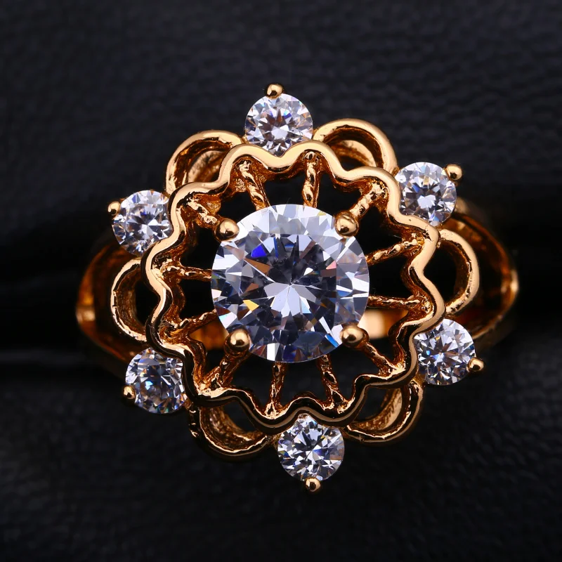 Женское кольцо из розового золота с белым цирконом размеры 5 75 6 7 R358|ring jewelry|jewelry