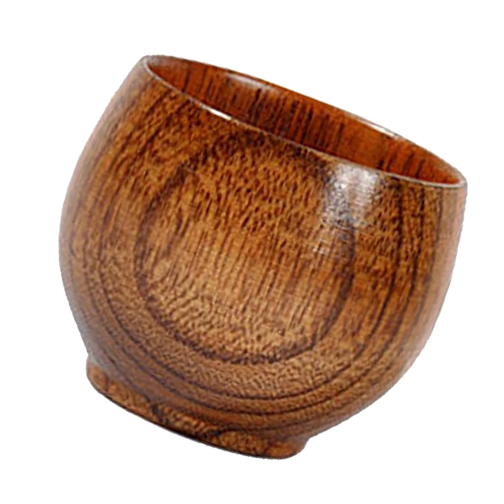Natural Solid Wood Wooden Tea Cup 50ml Wine Mug Small Drinking Cup for Home Restaurant Camping Hiking Travel Use