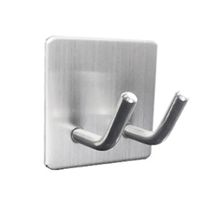 304 Stainless Steel Hooks Self Adhesive Hanger Towel kitchen Hook Bathroom W6Q7 