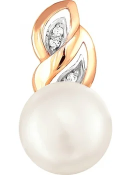 

Примаэксклюзив pendant with pearls and cubic zirconia in red gold