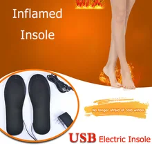 Plantillas calentadas eléctricas con USB para hombre y mujer, plantillas calentadas para zapatos, para deportes al aire libre, para invierno, almohadilla calentadora para pies