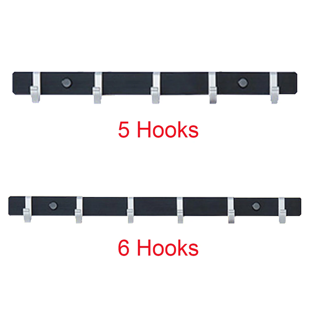 Space Aluminum Wall Mounted Hanger No Drilling Durable Back Door Bathroom Coat Rack Multi Hooks Easy Install Holder Towels