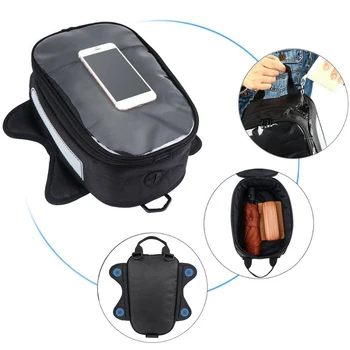 

Fashion Motorcycle Tank Bag Portable Phone Pouch Casual Accessories Storage Waterproof Zipper Closure Oxford Cloth With Magnetic