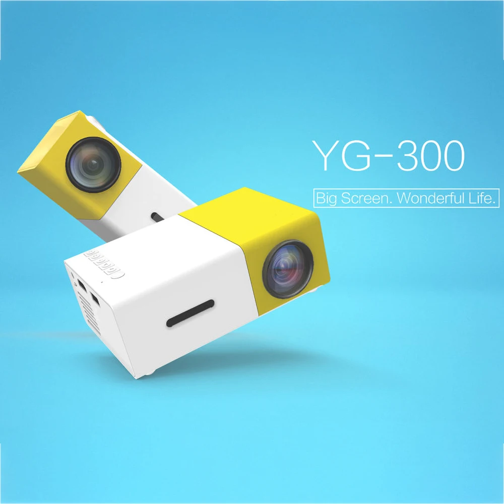

YG300 LED Projector 600 Lumen 3.5mm Audio 320x240 Pixels YG-300 HDMI USB Mini Projector Home Media Player