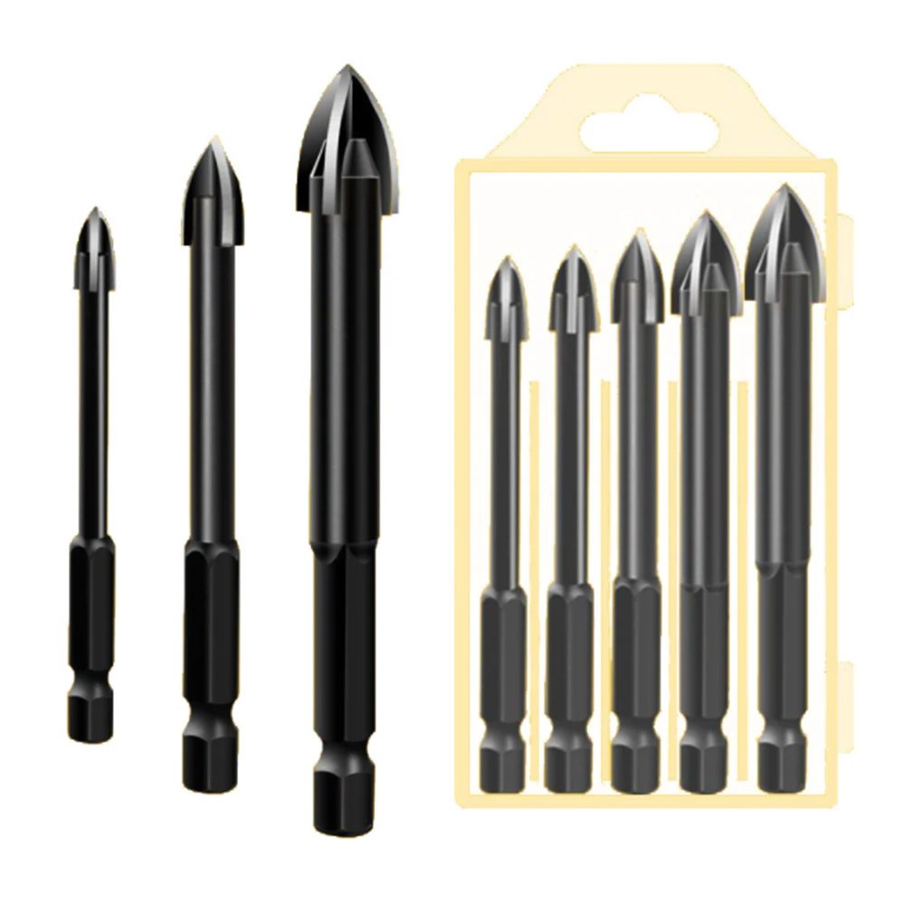 Cross Triangle Drill Bit Glass Ceramic Concrete Hole Opener Alloy Triangle Drill Size 3/4/5/6/7 Mm Drill Bits Glass Bits 10pcs 6mm glass drill bit hex shank for mable porcelain ceramic tile concrete brick plastic wood cross spear head