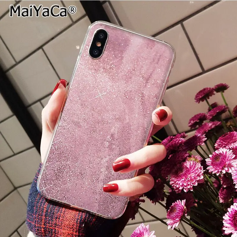 Pink Rose Gold Glitter Bling Marble Aesthetic Diamond Pearl