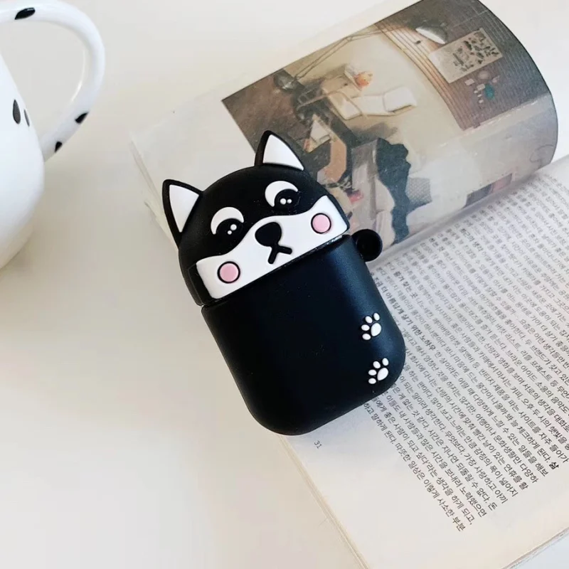 Милый мультфильм Шнауцер 3d защитный чехол для наушников для airpods 2 Чехол для Apple bluetooth гарнитура зарядная коробка защитный чехол - Цвет: style 4