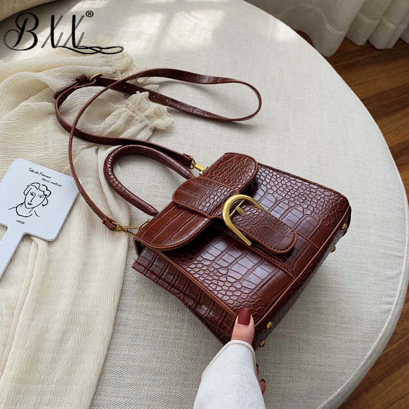

BXX Sac / 2019 Fashion Autumn Winter Luxury Women's Handbags Designer Vintage Crocodile Pattern Shoulder Messenger Bag ZE721