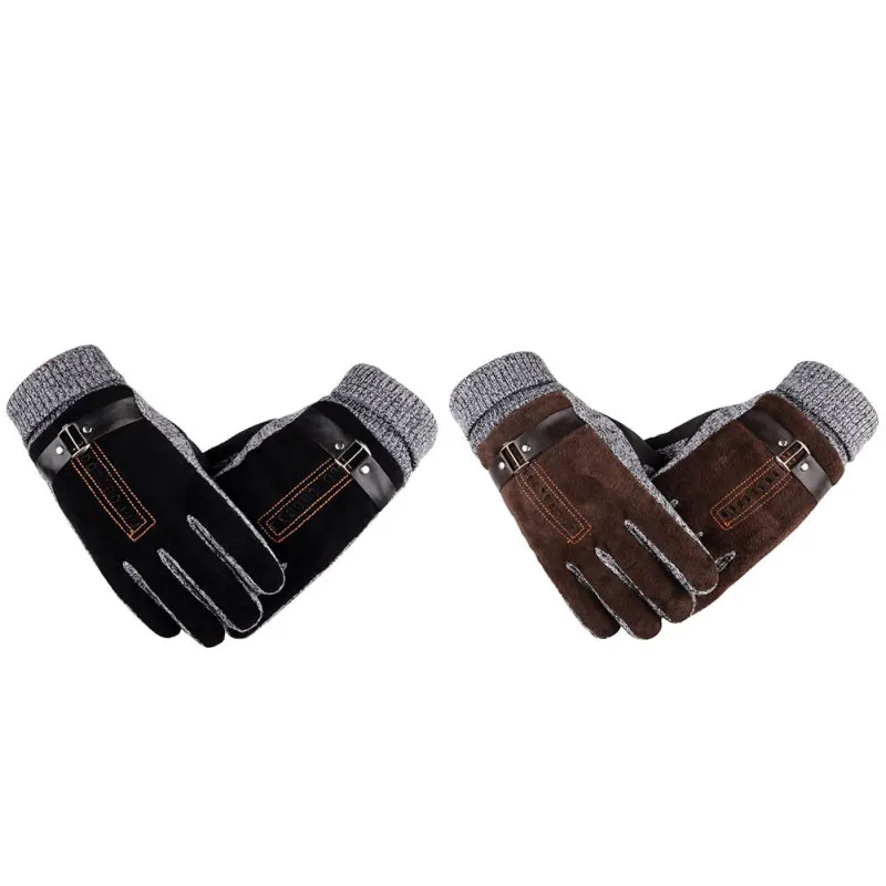 Зимние теплые перчатки для бега, альпинизма, велоспорта, ветрозащитные перчатки для холодной погоды, кожаные перчатки для бега, пешего туризма, велоспорта