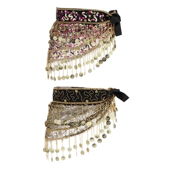 

Fashion Belly Dancing Coins Hip Scarf Sequins Waist Chain Charms Skirt