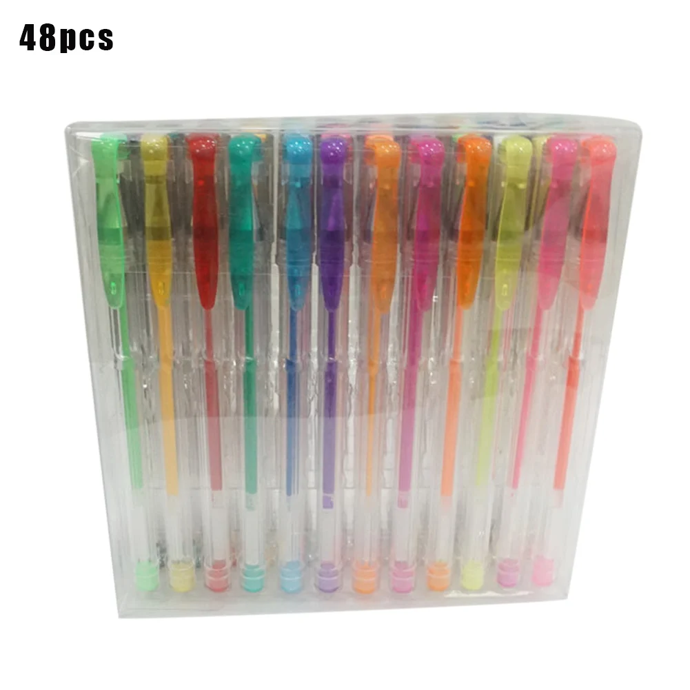 48pcs Гелевая ручка для рукоделия, для рисования, 48/100 цветов, набор для художественной краски, водостойкая ручка, набор для школы, VDX99 - Цвет: 48pcs