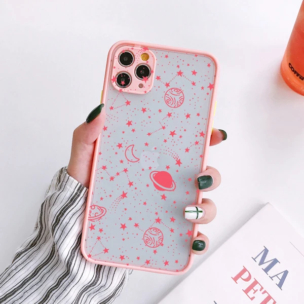 Cartoon Planet Stars Shockproof Cute Phone Case – Stylish Back Cover Coque