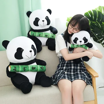 

1pc Soft Stuffed Plush Panda with Bamboo Animals Doll Cuddle Bear Toy for Kids Room decor Birthday Xmas Gifts