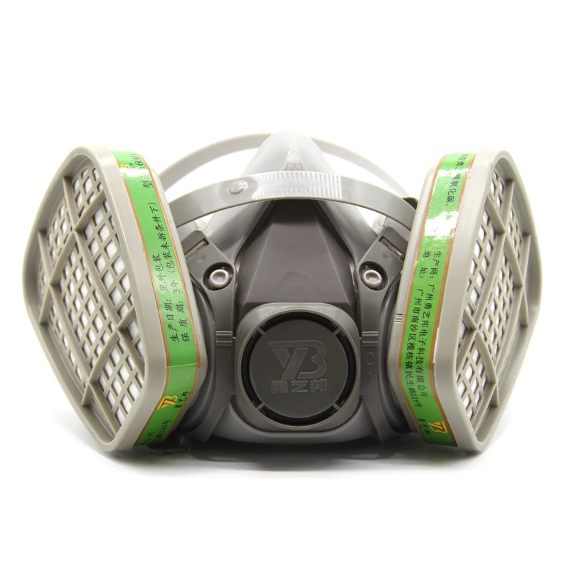 Защитная маска на пол-лица для самозащиты, напыление respirator противогаз 3 в 1, Защитный Рабочий фильтр, Пылезащитная тактическая маска - Цвет: Gray without box