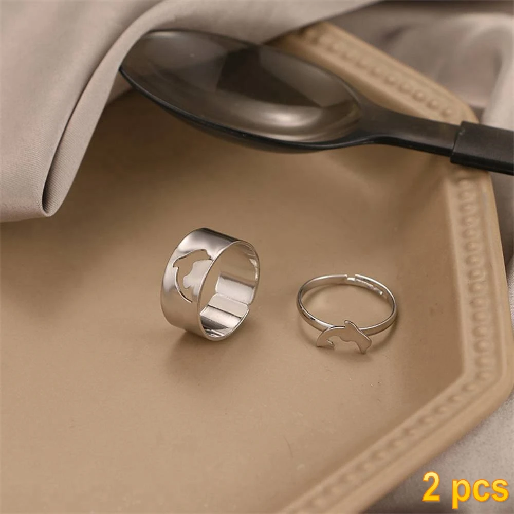 IFMIA Trendy Gold Butterfly Rings For Women Men Lover Couple Rings Set Friendship Engagement Wedding Open Rings 2021 Jewelry 20