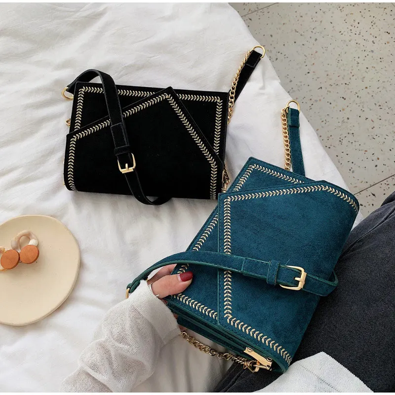 

Vintage Fashion Female Square Bag Matte PU Leather Women's Designer Handbag Chain Shoulder Messenger Bags Suede Crossbody Pack