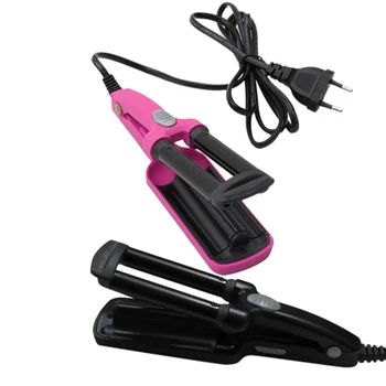 

2 Pcs Mini Ceramic Hair Curlers Iron Wave Wand 3 Barrels Iron Iron Flat Ceramic Hair Tools Professional Crimping Pliers Curler H